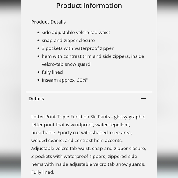 ULLA POPKEN Letter Print Triple Function Fully Lined Ski Pants Size 3X NWT - Picture 14 of 16